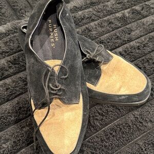 Hush Puppies Men's Black and Tan Oxfords